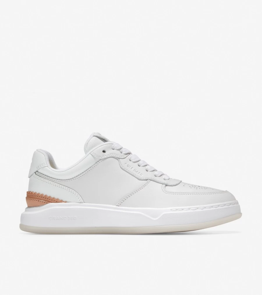 Cole Haan Women's Grandpro Crossover Sneaker in White Leather - Comfortable & Stylish Athletic Shoes