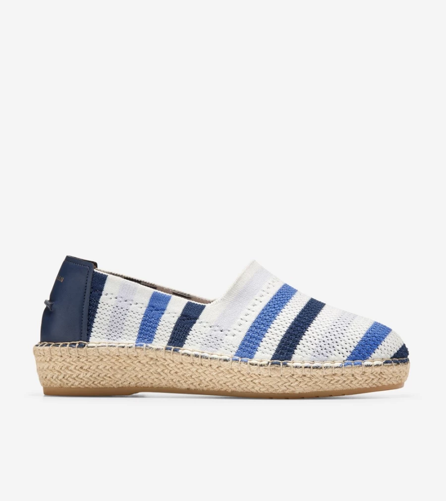 Cole Haan Women's Cloudfeel Espadrille in Ocean-Blanc De Blanc-Cobalt Stitchlite | Lightweight Comfortable Sneakers