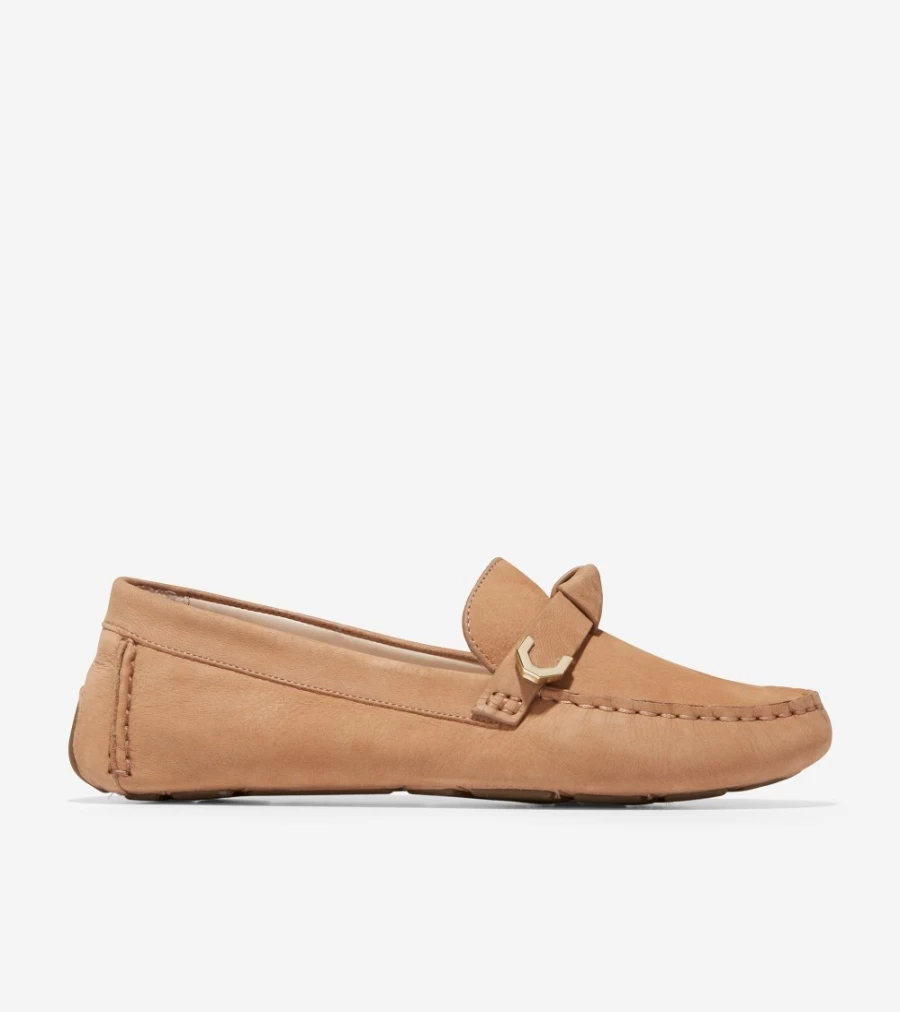 Cole Haan Women's Evelyn Bow Driver Loafers in Birch Leather