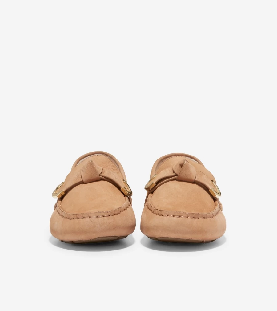 Cole Haan Women's Evelyn Bow Driver Loafers in Birch Leather