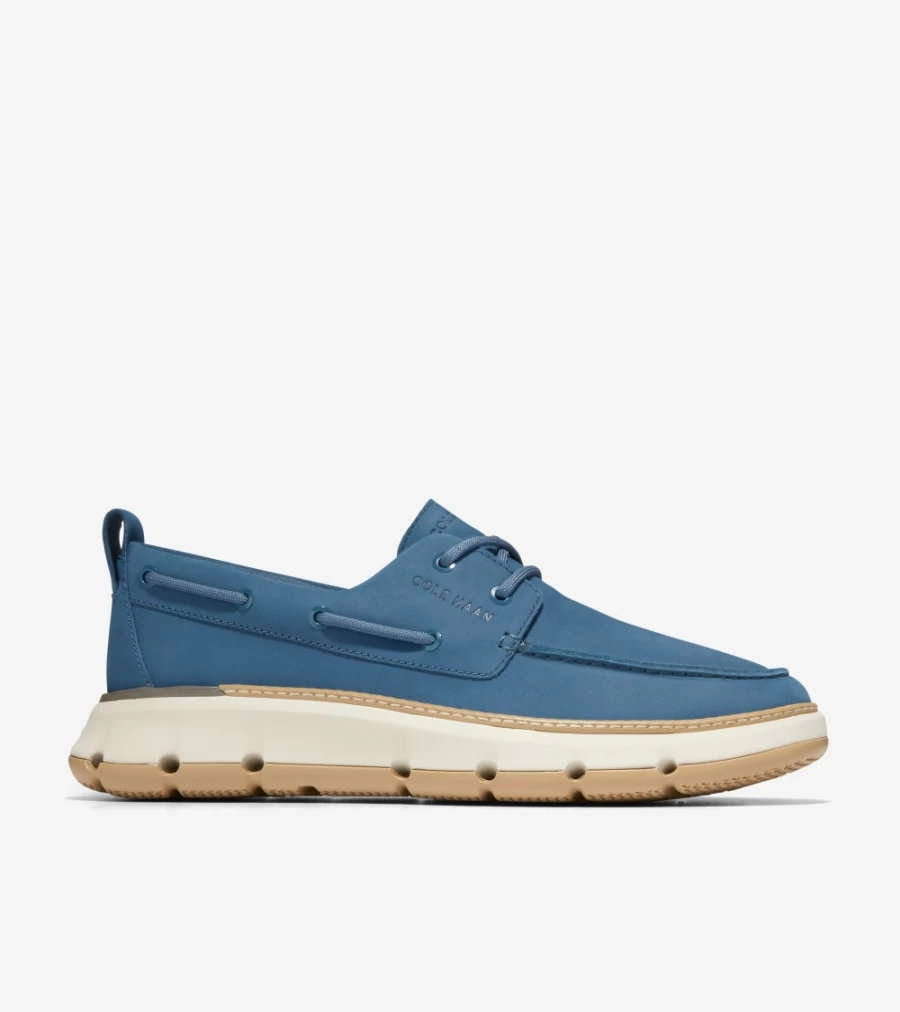 Cole Haan Men's Zerogrand Regatta Boat Shoe in Ensign Blue, Angora & Gum - Lightweight Comfort Sneakers
