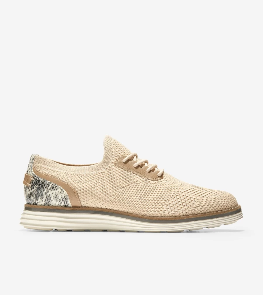 Cole Haan Women's Originalgrand Meridian Oxford Shoes in Oat Stitchlite-Birch
