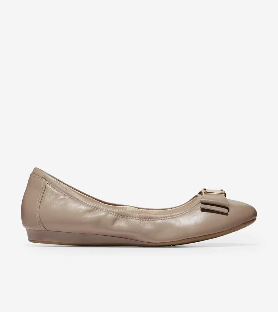 Cole Haan Women's Tali Bow Ballet Flats in Maple Sugar - Elegant & Comfortable Flat Shoes for Women