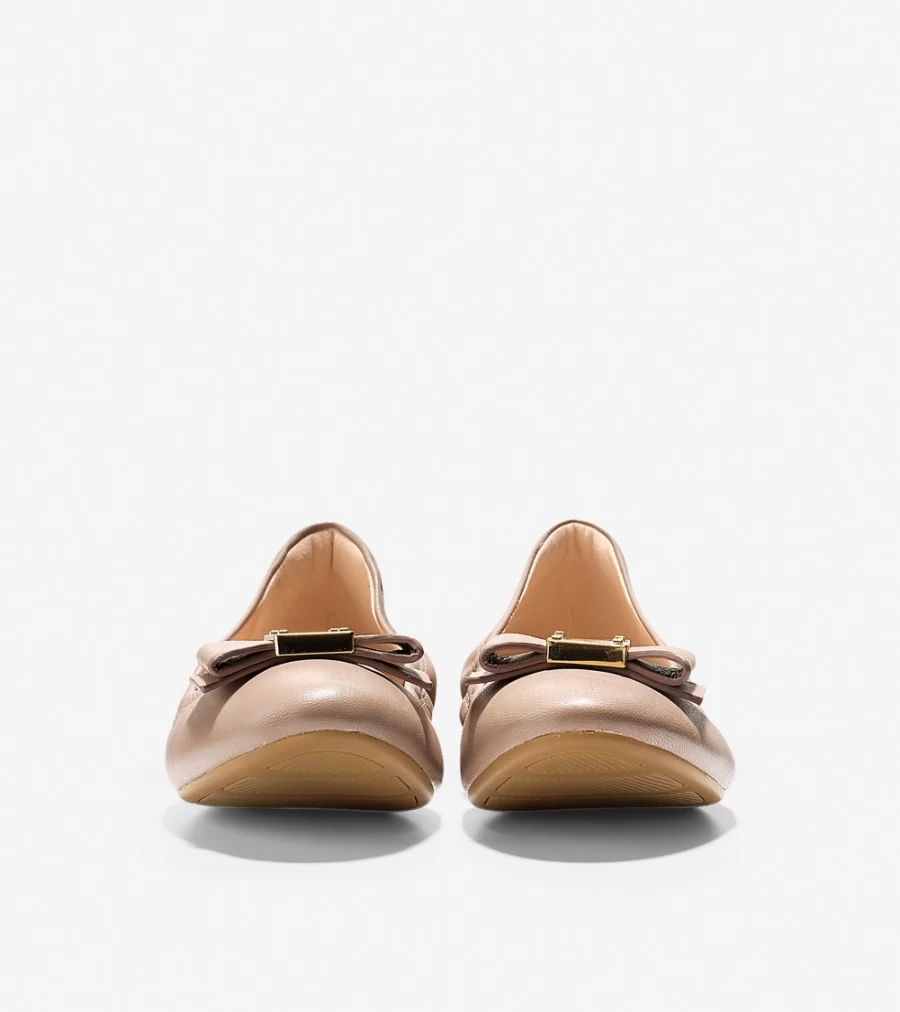 Cole Haan Women's Tali Bow Ballet Flats in Maple Sugar - Elegant & Comfortable Flat Shoes for Women