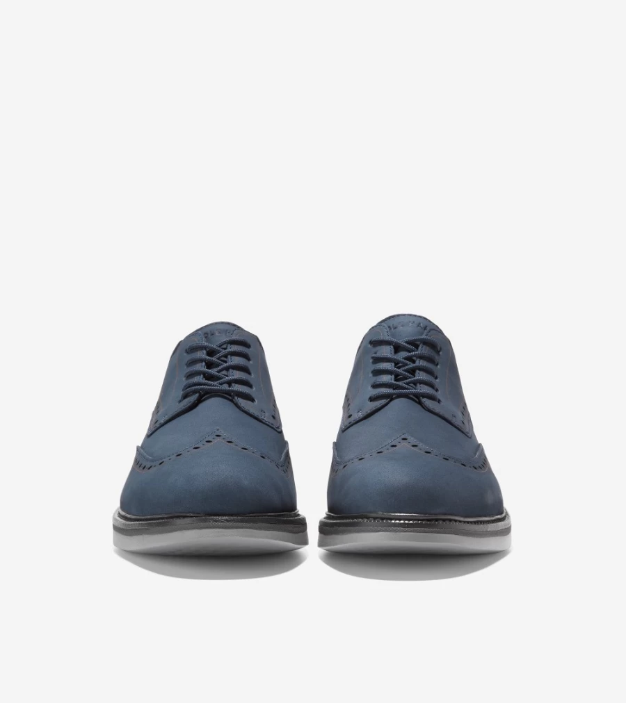 Cole Haan Men's Navy Grand Ambition Wingtip Oxford Dress Shoes