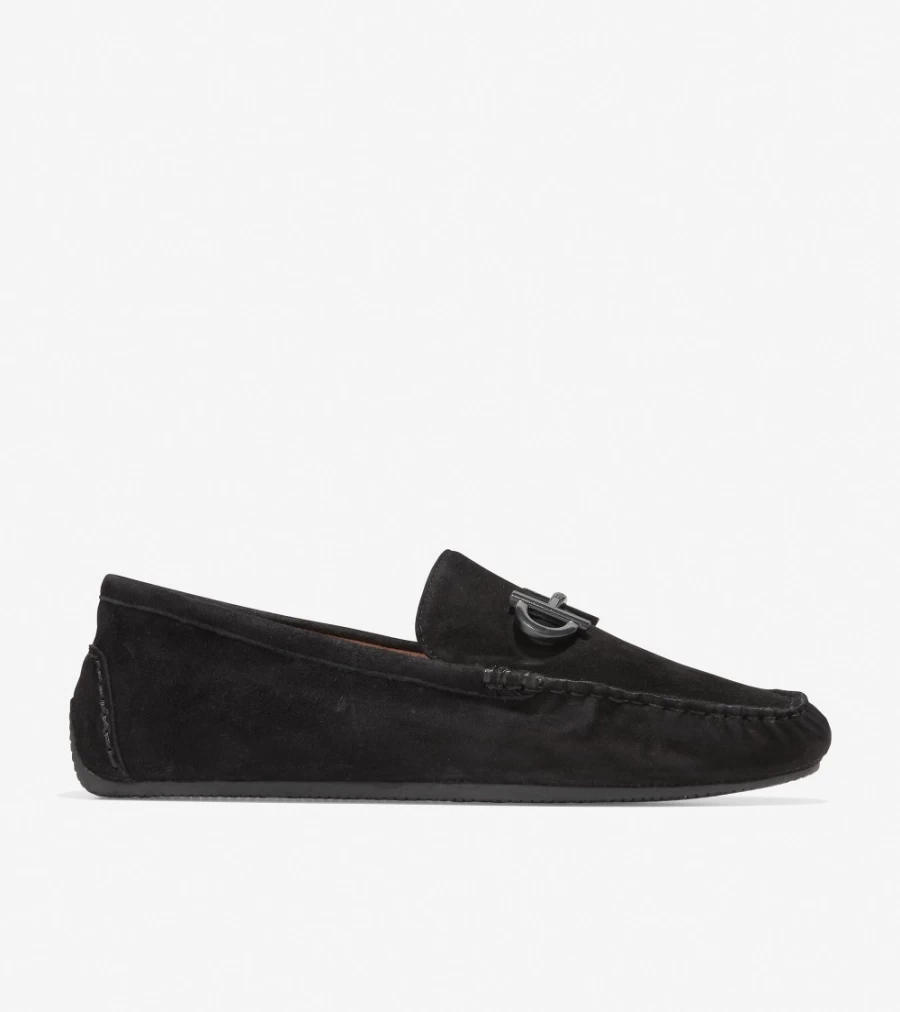 Cole Haan Women's Tully Driver Loafers in Black Suede - Comfortable Slip-On Shoes for Women