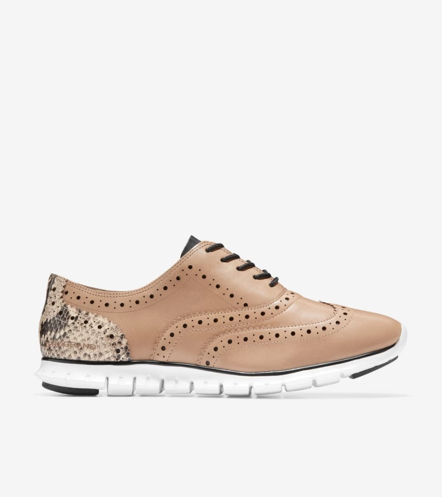 Cole Haan Women's Zerogrand Wingtip Oxford Shoes in Birch Leather-Roccia Print