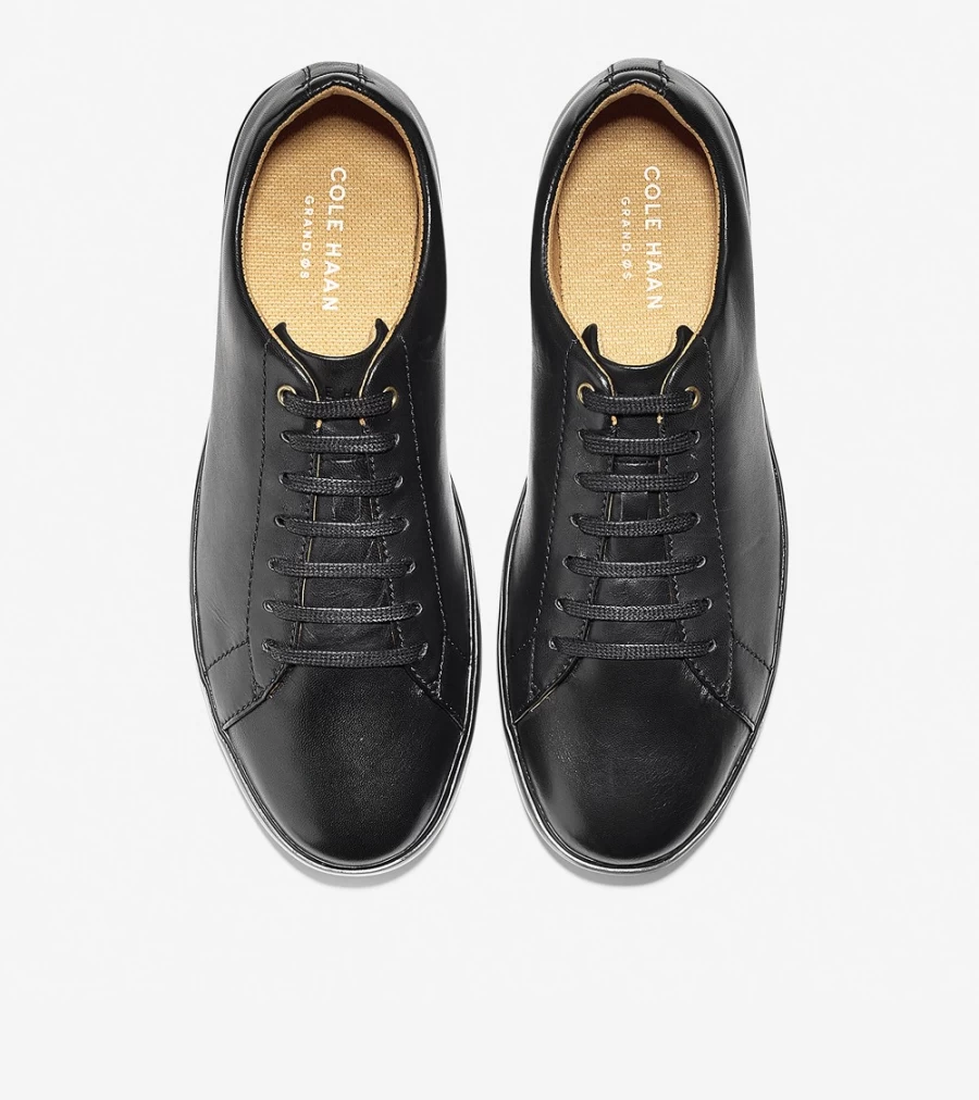 Cole Haan Men's Grand Crosscourt Sneaker in Black Leather