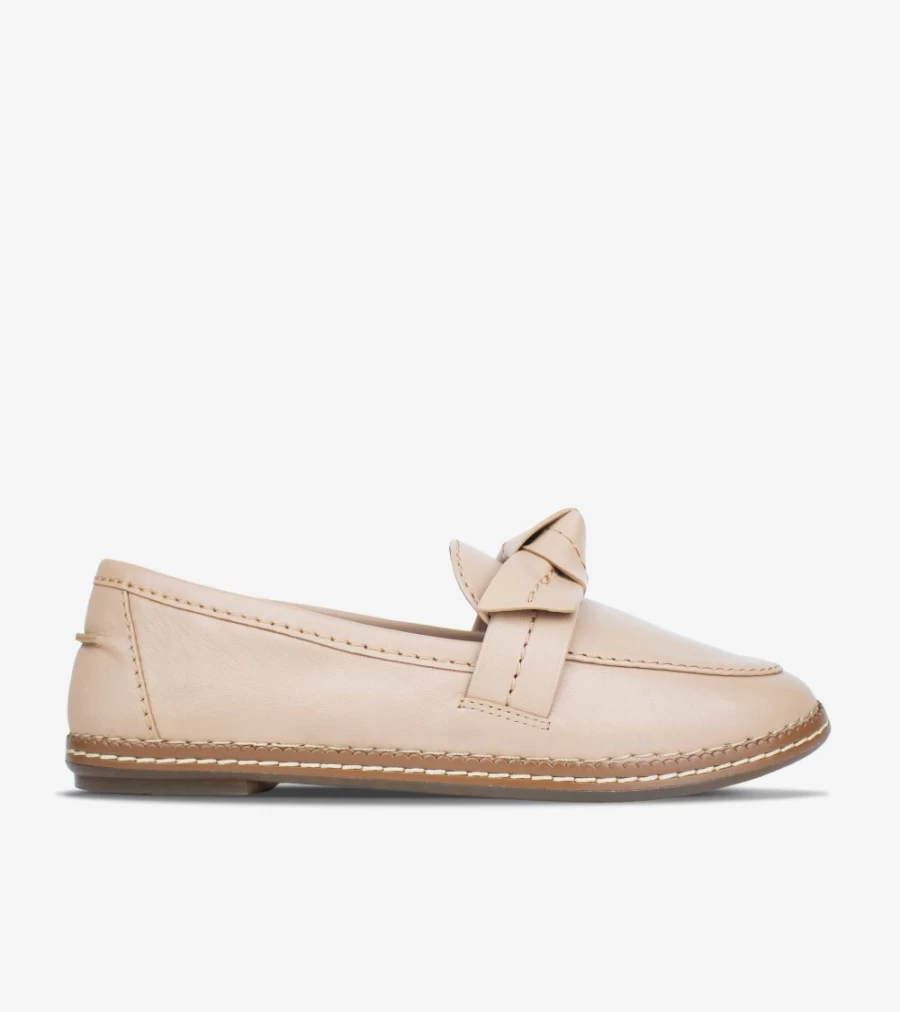 Cole Haan Women's Brush Leather Cloudfeel All-Day Comfort Bow Loafers