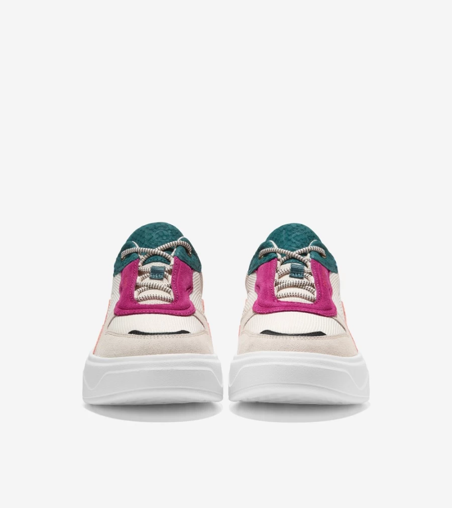 Cole Haan Women's Grandpro Ultra Sneaker in Birch/Deep Teal/Fuchsia - Lightweight Comfort Walking Shoes