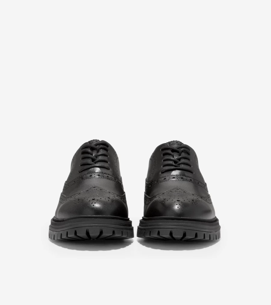 Cole Haan Men's Black Leather Wingtip Oxford Dress Shoes - Featherfeel Comfort Tahoe Style