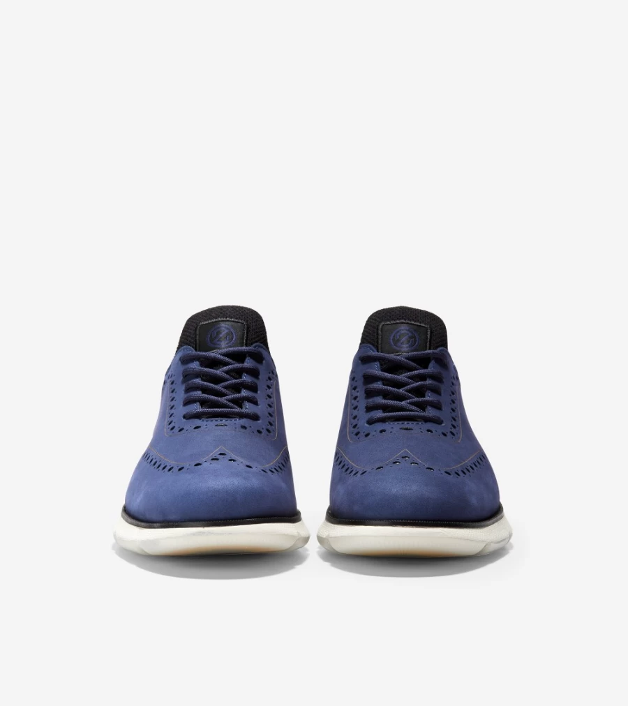 Cole Haan Men's Zerogrand Wingtip Oxford Shoes in Marine Blue Nubuck & Lunar Rock
