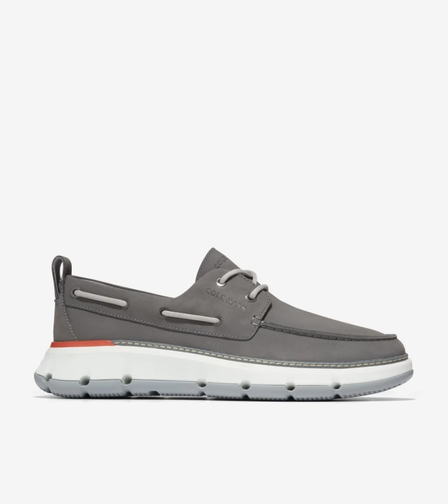 Cole Haan Men's Zerogrand Regatta Boat Shoe in Stormy Weather, Sleet & Optic White