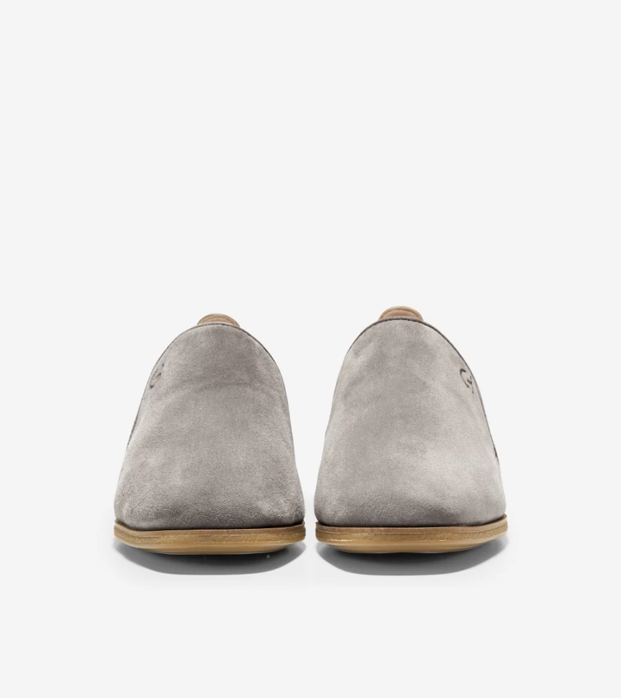 Cole Haan Women's Tacoma Flat in Charcoal Grey Suede - Comfortable & Stylish Loafers