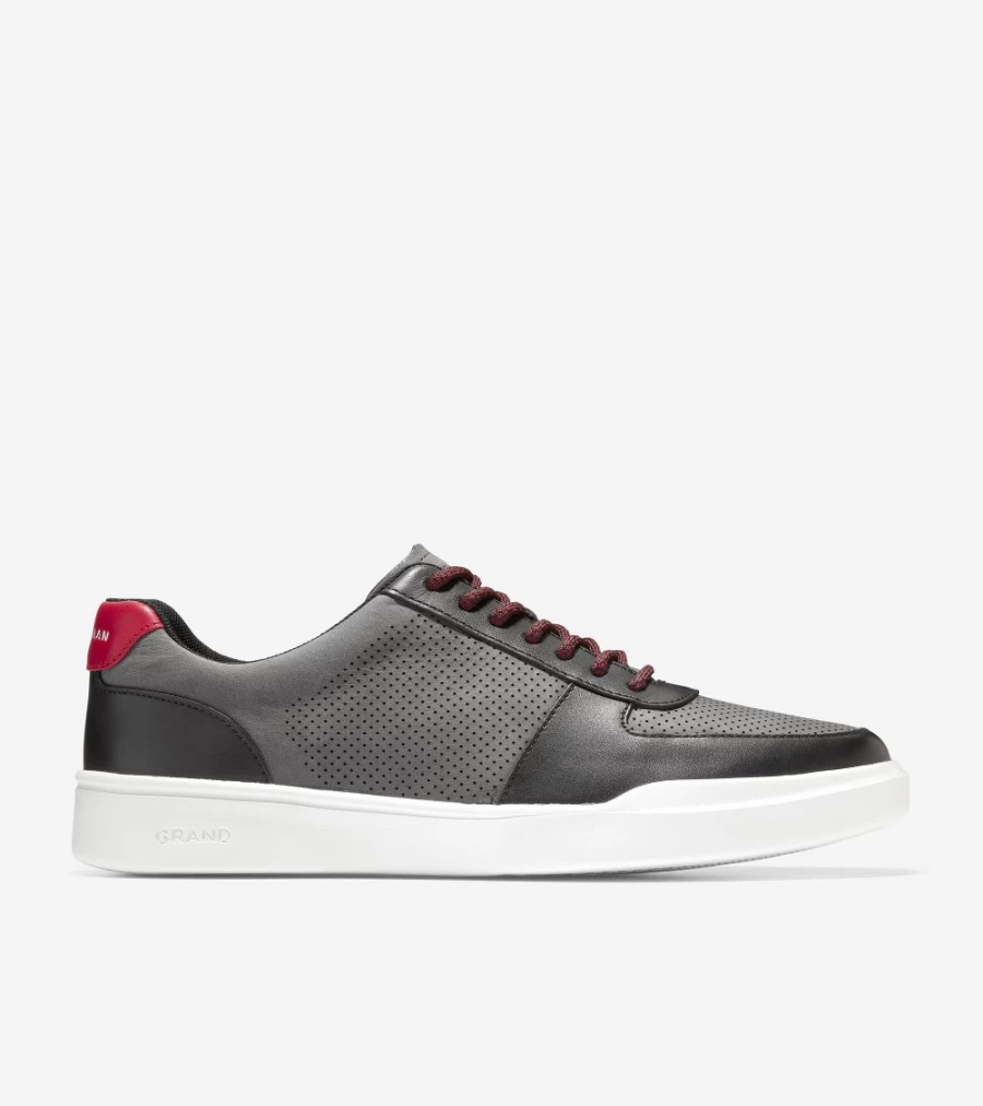 Cole Haan Men's Grand Crosscourt Modern Sneaker in Magnet Perforated - Lightweight Comfortable Casual Shoes