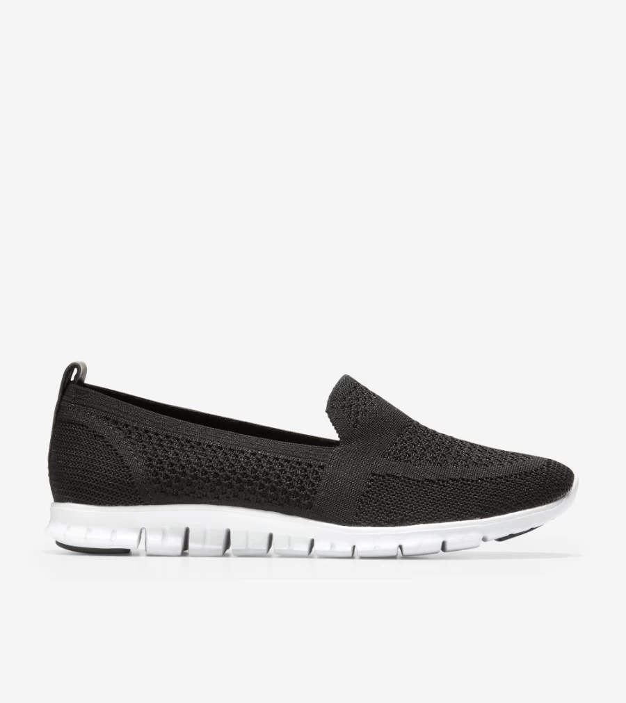 Cole Haan Women's Zerogrand Slip-On Loafer - Black Stitchlite Comfortable Casual Shoes
