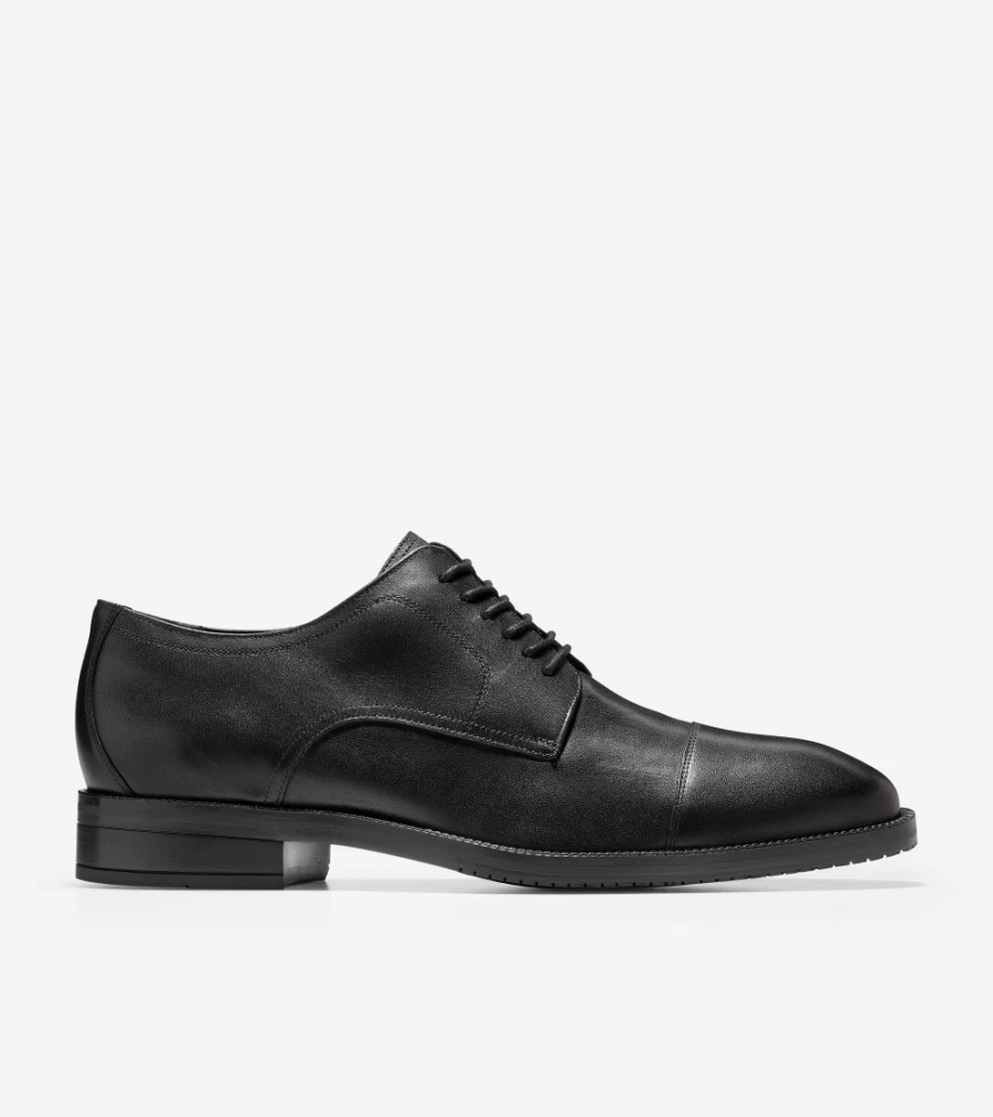 Cole Haan Men's Black Cap Toe Oxford Dress Shoes - Modern Essential Formal Footwear
