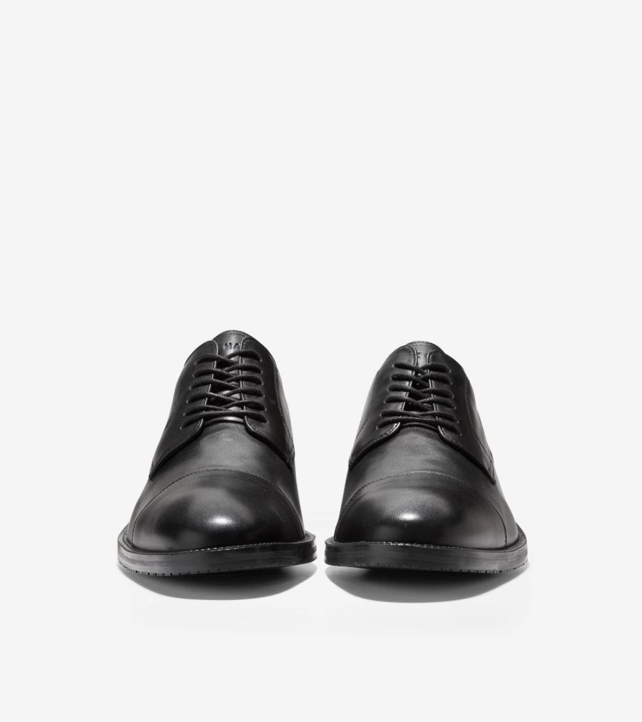 Cole Haan Men's Black Cap Toe Oxford Dress Shoes - Modern Essential Formal Footwear