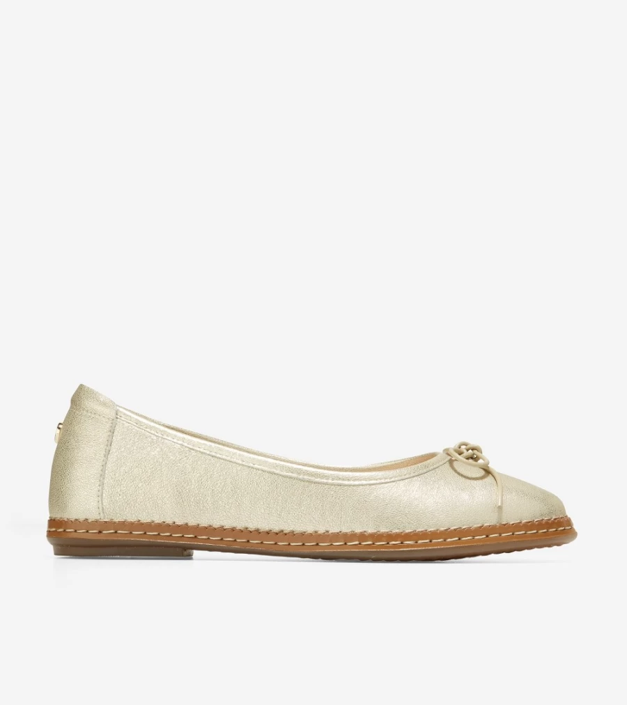 Cole Haan Women's Cloudfeel All-Day Ballet Flats in Soft Gold - Lightweight Comfortable Shoes for Women