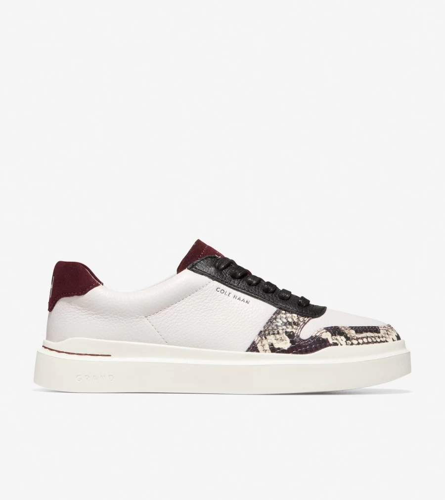 Cole Haan Women's GrandPro Rally Court Sneaker in Snake Print-Black Garnet - Stylish & Comfortable Court Shoes for Women