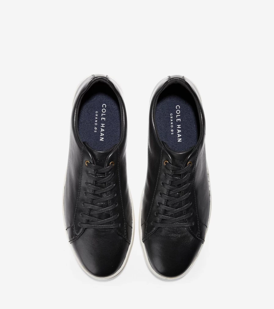 Cole Haan Men's Grand Crosscourt Sneaker in Black-Optic White - Lightweight Comfortable Tennis Shoes