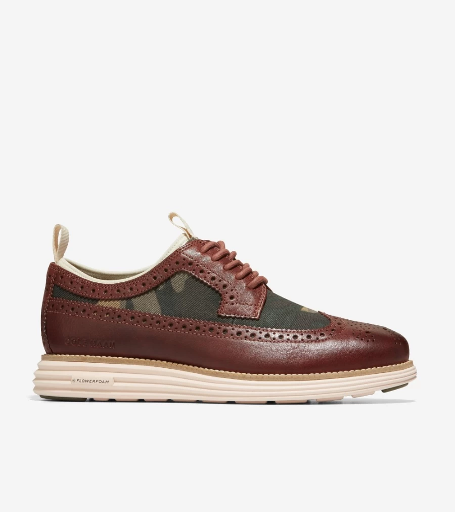 Cole Haan Men's Originalgrand Longwing Oxford Shoes in Papaya-Camo Print Neoprene