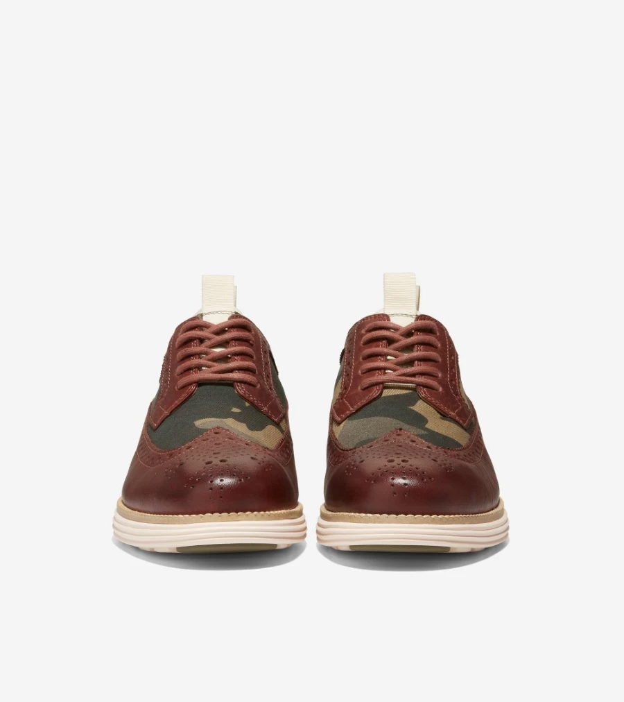 Cole Haan Men's Originalgrand Longwing Oxford Shoes in Papaya-Camo Print Neoprene