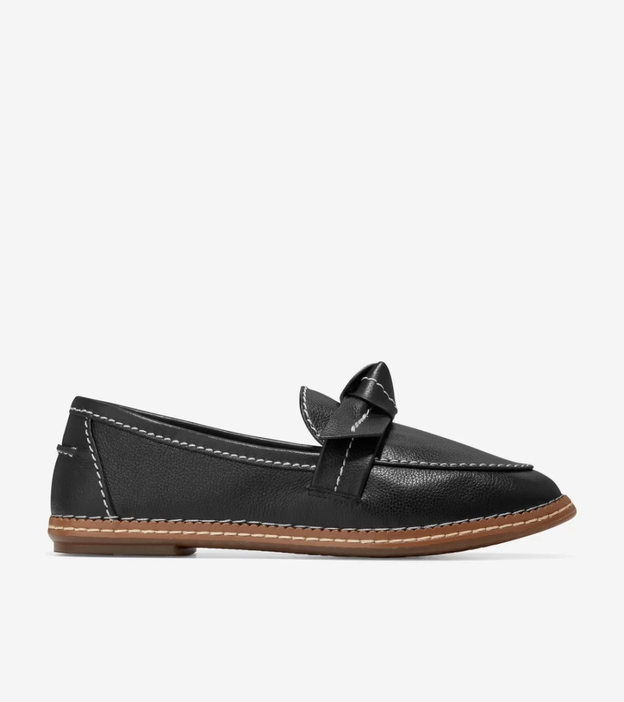 Cole Haan Women's Black Cloudfeel All-Day Comfort Bow Loafers