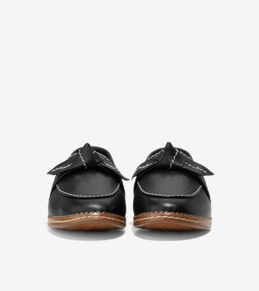 Cole Haan Women's Black Cloudfeel All-Day Comfort Bow Loafers