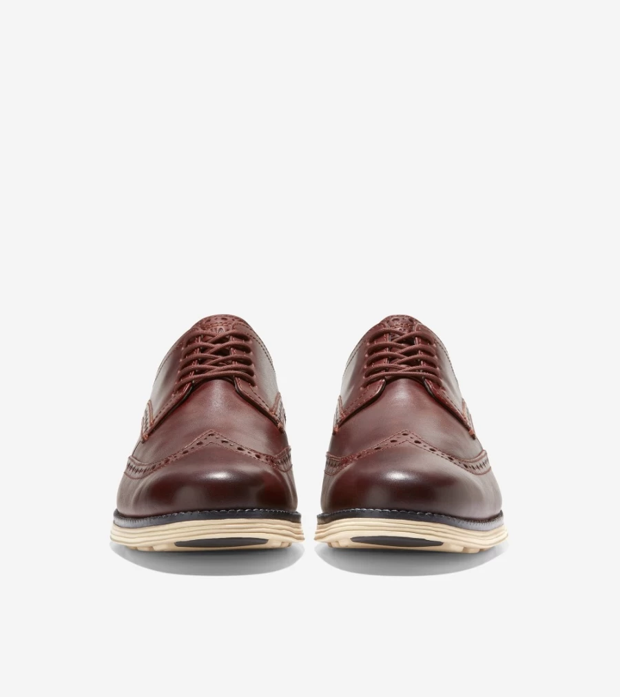 Cole Haan Men's Originalgrand Wingtip Oxford Shoes in Burnt Henna, Alabaster & Grey